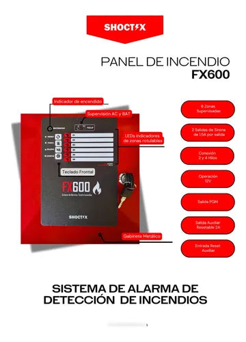 FX600 PANEL CONVENCIONAL DE 6 ZONAS