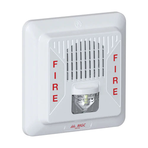 MIRCOM FHS-400C-WW Sirena con luz estrobo 24v montaje en techo blanco