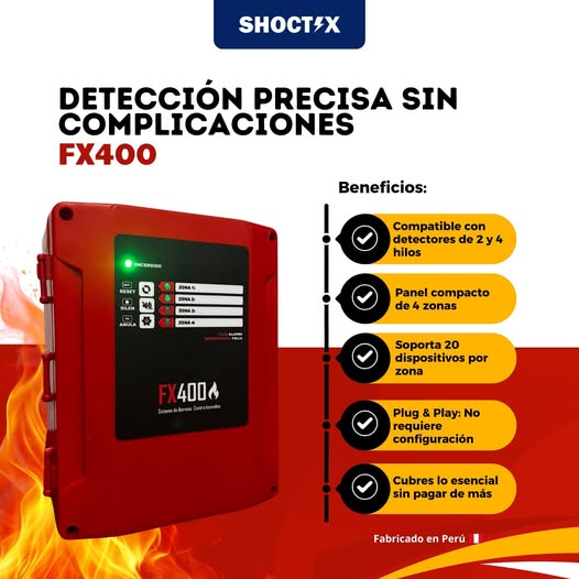 FX400 PANEL CONVENCIONAL DE 4 ZONAS